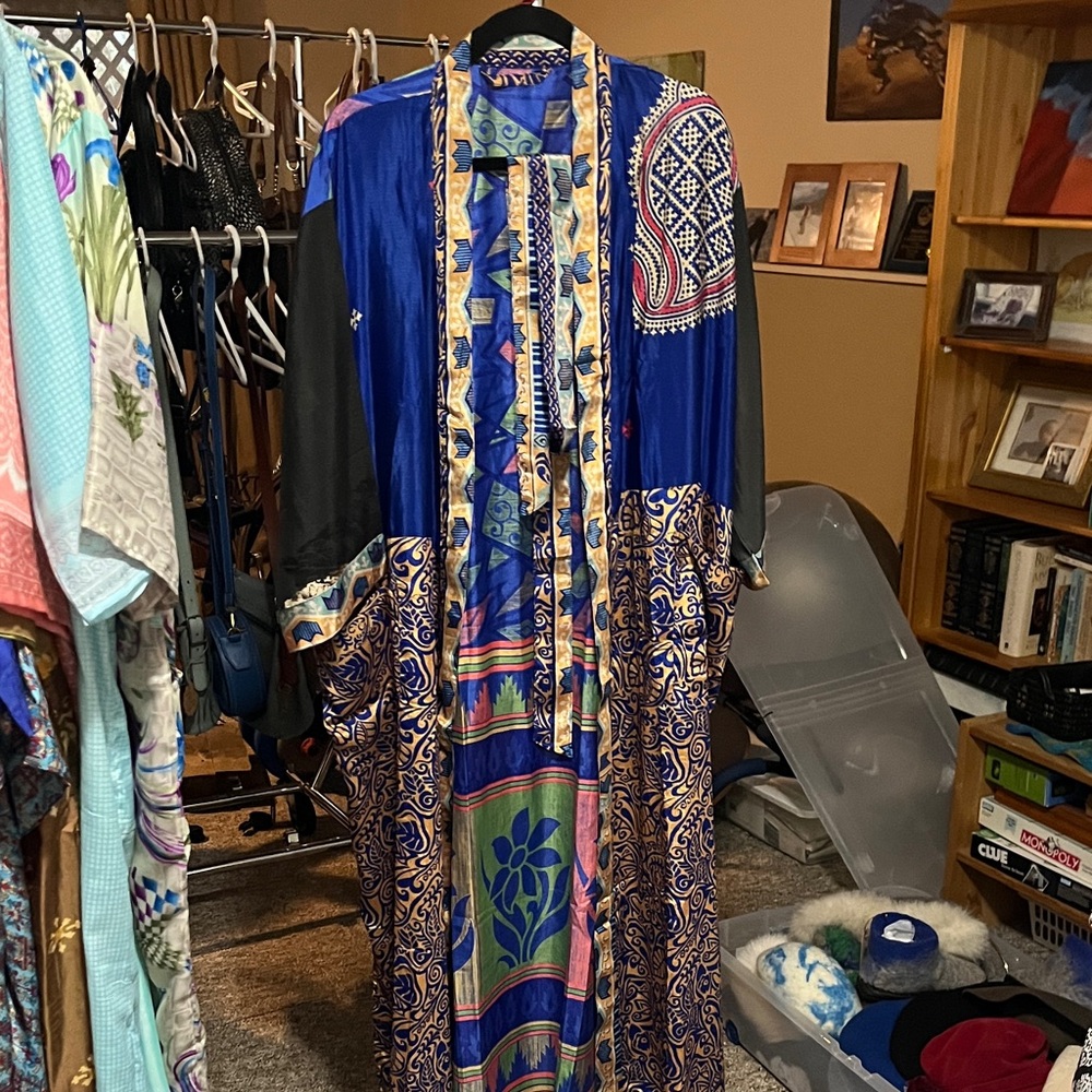 New #24 Kimono Recycled Indian Silk Sari Material OS